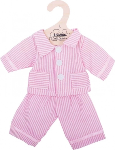 Roze gestreepte pyjama voor pop 38 cm