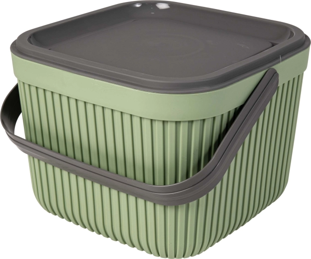 Plastic mand met deksel en handvat TORO 7 l