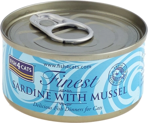 Kattenvoer in blik sardine met mosselen 70 g – FISH4CATS
