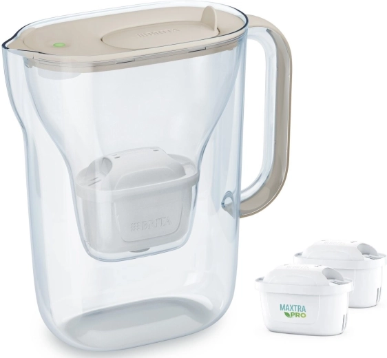 Style Essential waterfilterkan 2,4 l met 2 filters, zandkleurig