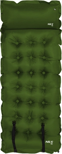Zelfopblazend slaapmatje NILS Camp met kussentje, donkergroen