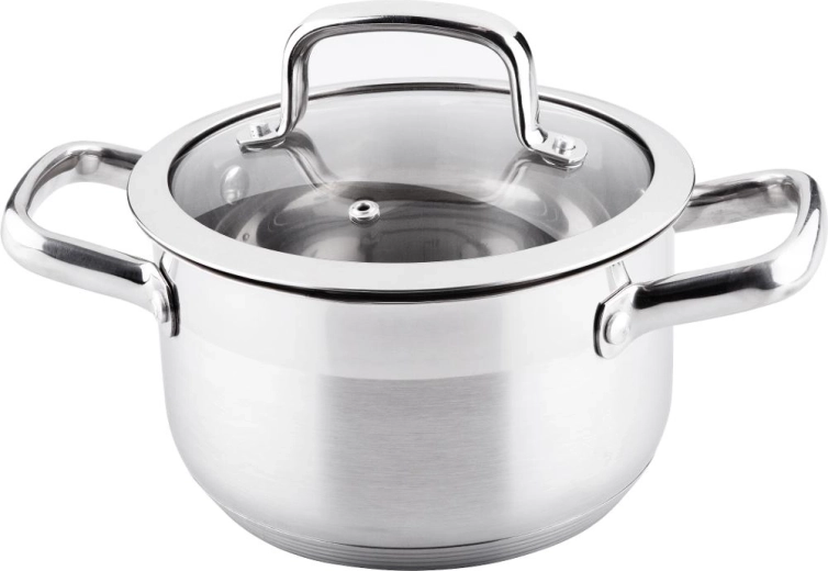 Lamart Prestige roestvrijstalen pan met glazen deksel 2,5 l