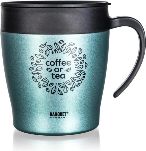 Reismok met thermoisolatie 330 ml BANQUET Tazza groen-grijs