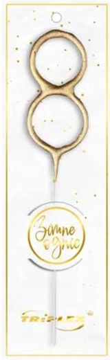 Sterretje cijfer 8, goud, 16,5 cm