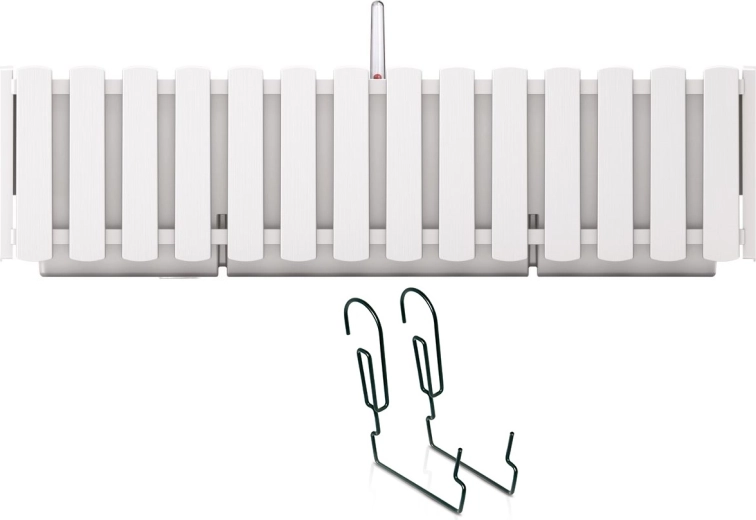 Balkon zelfbewaterende bloembak met metalen houder 58 cm – wit