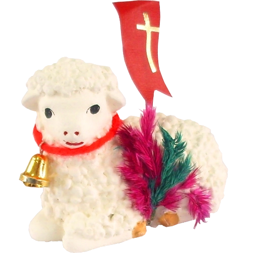 Liggend paaslam van gips