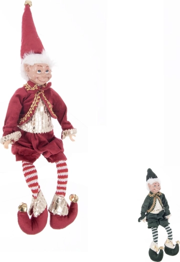 Zittende kerstkabouter van polyresin 40 cm (2 varianten)