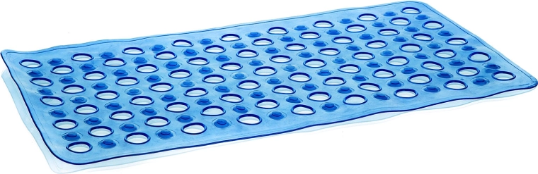 Antislip badmat Circle 68 × 37 cm transparant blauw