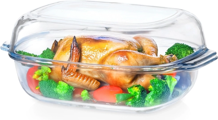 Hittebestendige glazen ovenschaal met deksel 3,1 + 2,6 l VILDE