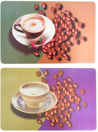 Placemat met koffiemotief en koffiebonen 28 × 43 cm