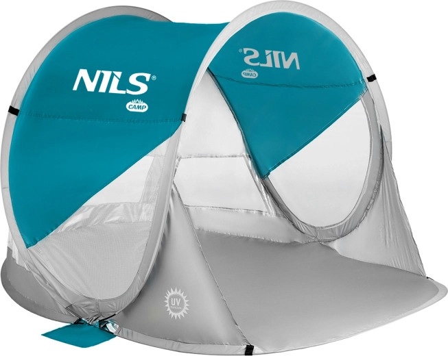 Zelfopzettend strandtentje NILS Camp blauwgroen