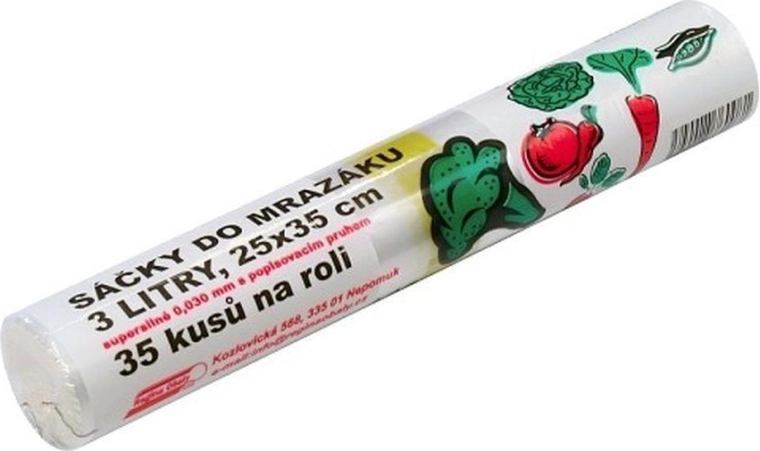 Diepvrieszakken met schrijfvlak 3 l, extra sterk (35 stuks)