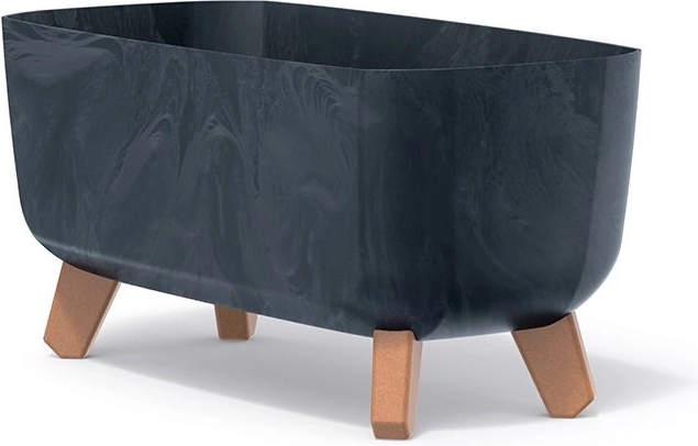 Bloempot met pootjes Gracia Case betoneffect 39 cm antraciet