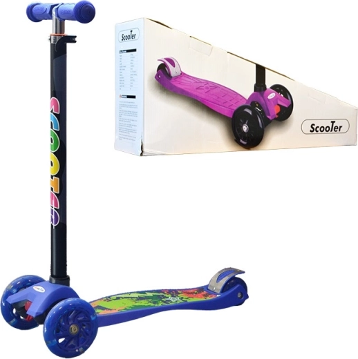 Kinder driewielstep met lichtgevende wielen – blauw