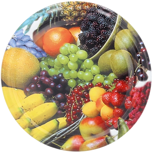 Set van metalen deksels Twist-off 82 mm met fruitdecor, 10 stuks