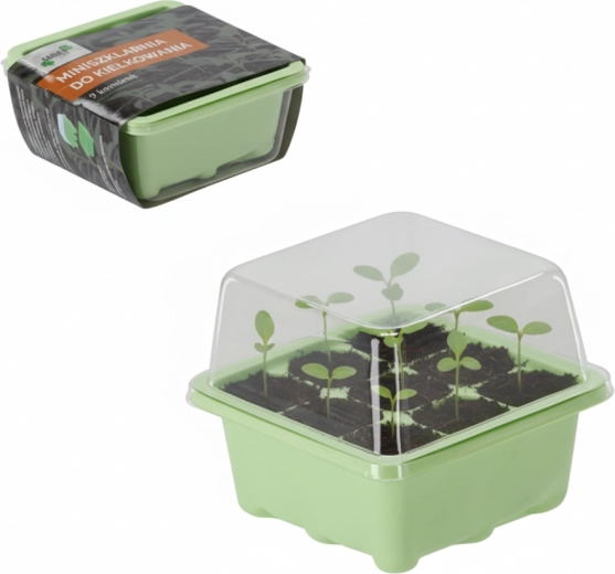 Mini-kweekkas voor kiemen met 9 cellen