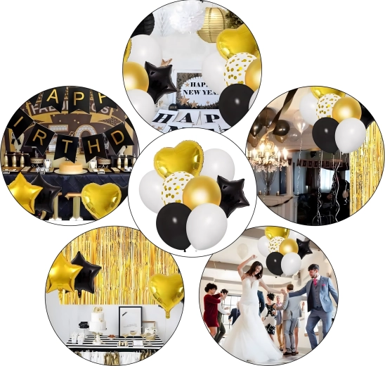 Set ballonnen en decoraties voor 40e verjaardag, zwart‑goud XXL
