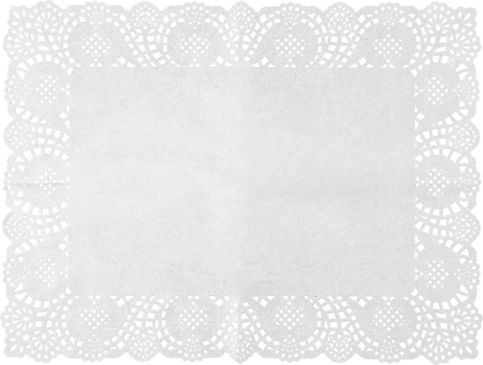 Set van 8 rechthoekige papieren taartservetten 40 × 30 cm, wit - 8 stuks