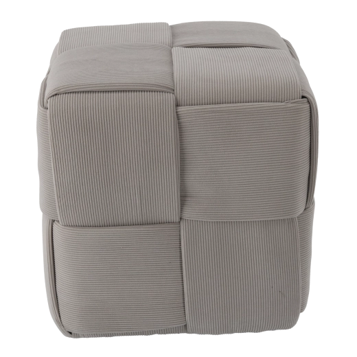 Gebreide poef in kubusvorm lichtgrijs 43 × 43 × 43 cm