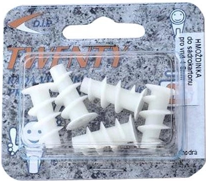 Kunststof gipsplugg voor gipskarton, 5 stuks, blister