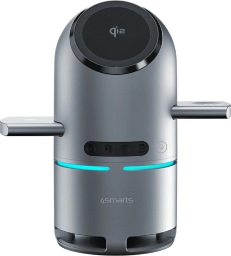 Draadloos oplaadstation 3-in-1 4smarts ChargeBot Sound Qi2 grijs