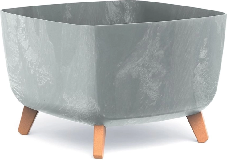 Bloempot Gracia Square met betoneffect 39 × 39 × 27 cm, grijs