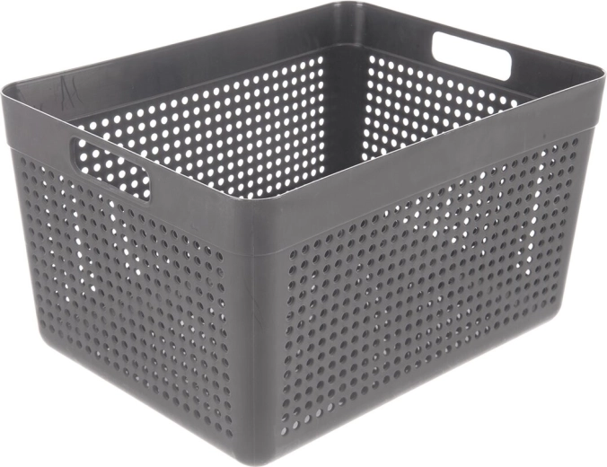 Opbergmand Terra grijs rechthoekig 33,5 × 25 × 19 cm
