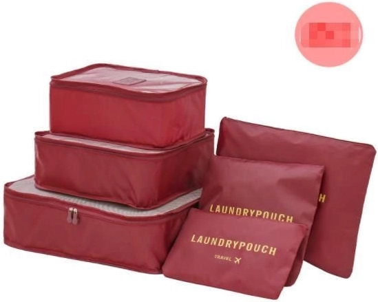 Set reisorganizers voor koffer en kledingkast - lichtroze