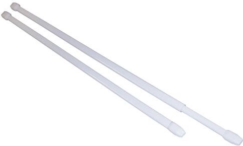 Telescopische vitrage­roede 40–70 cm, metaal, wit (2 stuks)