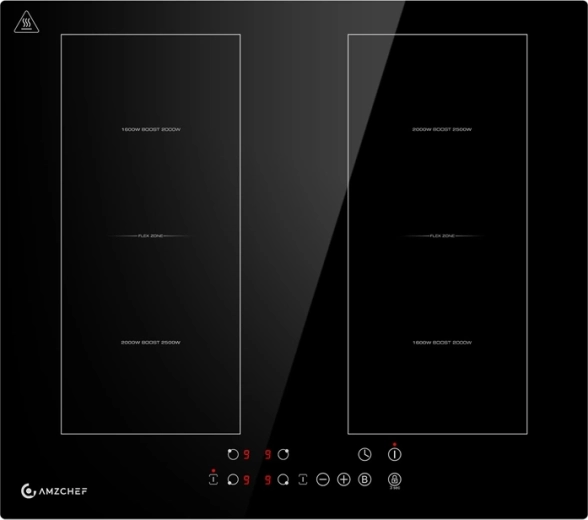 Amzchef inductiekookplaat 60 cm met 4 zones en FlexZone