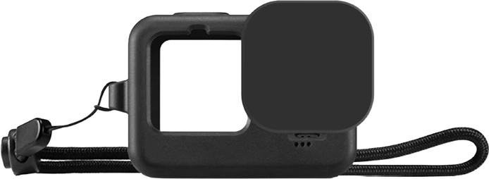 Siliconen hoesje Puluz voor GoPro HERO12/11/10/9 Black met lenskap en polsbandje - 1 stuk