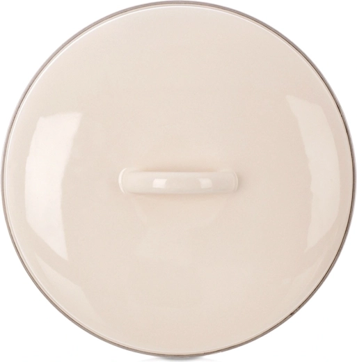 Geglazuurde crèmekleurige deksel 23 cm
