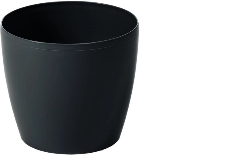 Decoratieve bloempot Magnolia 18 cm zwart Lamela
