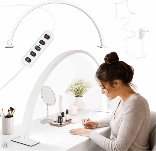 Schaduwvrije cosmetische LED-tafellamp voor manicure boog wit