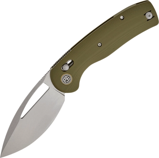 Petrified Fish Viper zakmes 8,9 cm, stonewash, groen G10