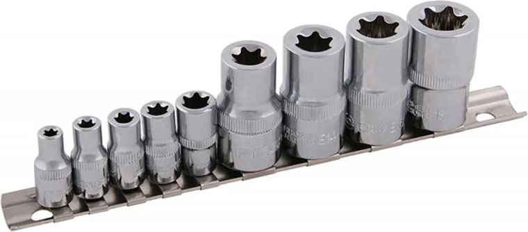 Set TORX-doppen E5–E18 FESTA, 9-delig