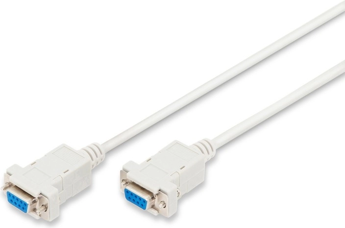 Null-modemkabel RS232 D-Sub 9 (vrouw–vrouw) 1,8 m grijs
