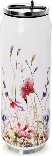 Thermobeker in blikvorm met bloemen 500 ml