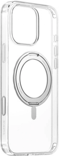 Magnetische transparante hoes met standaard BASEUS SkyRing 360° voor iPhone 16 Pro