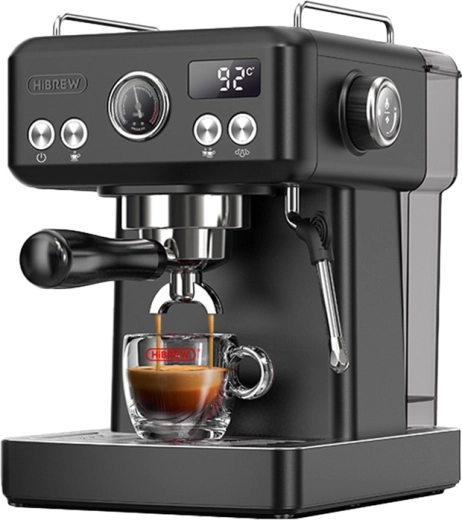 Handmatige espressomachine met temperatuursregeling HiBREW H10A, zwart