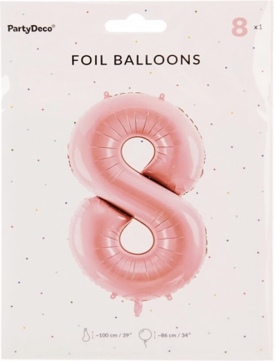 Folieballon cijfer 8 86 cm – Roze