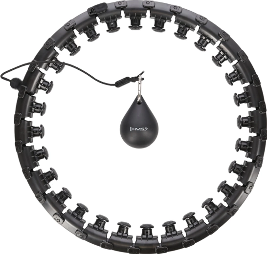 Slimme massagehoepel met gewicht voor het verfijnen van de taille, verstelbaar, zwart