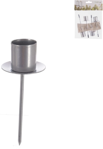Metalen insteekkaarshouder zilverkleurig 11 cm, 4 stuks