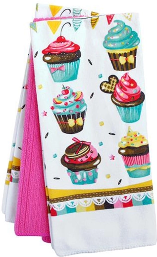 TORO keukenhanddoeken taartjes, 38 × 64 cm, set van 3 stuks