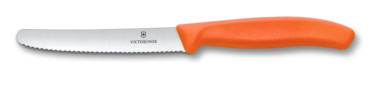 Victorinox Swiss Classic gekarteld tomaten- en tafelmes 11 cm, oranje