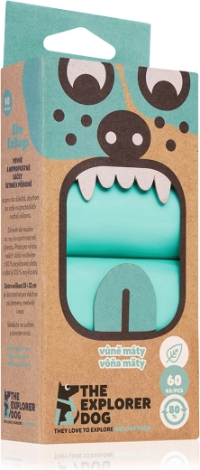 Explorer Dog zakjes voor hondenpoep met muntgeur – gerecycled, 60 stuks