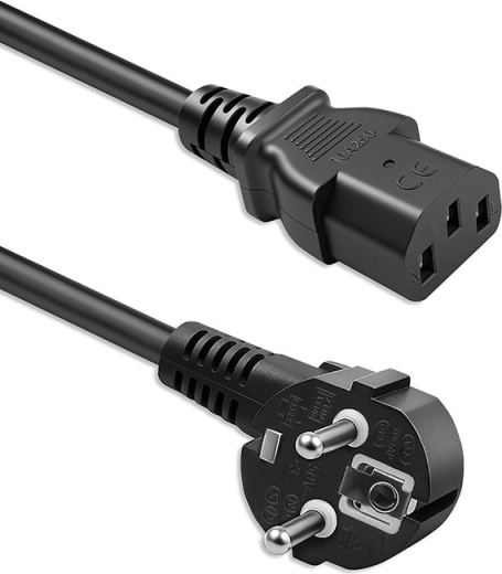 Qoltec Schuko-voedingskabel met haakse stekker naar IEC C13 1,5 m