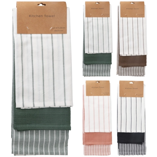 Set van katoenen keukenhanddoeken 70 × 45 cm, 3 stuks