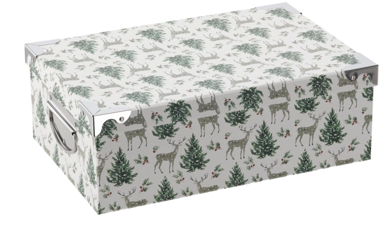 Kerstcadeaudoos met metalen beslag 36 × 24,5 × 12,5 cm