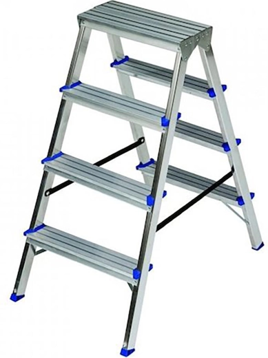 Dubbelzijdige aluminium trap met 4 treden ELKOP